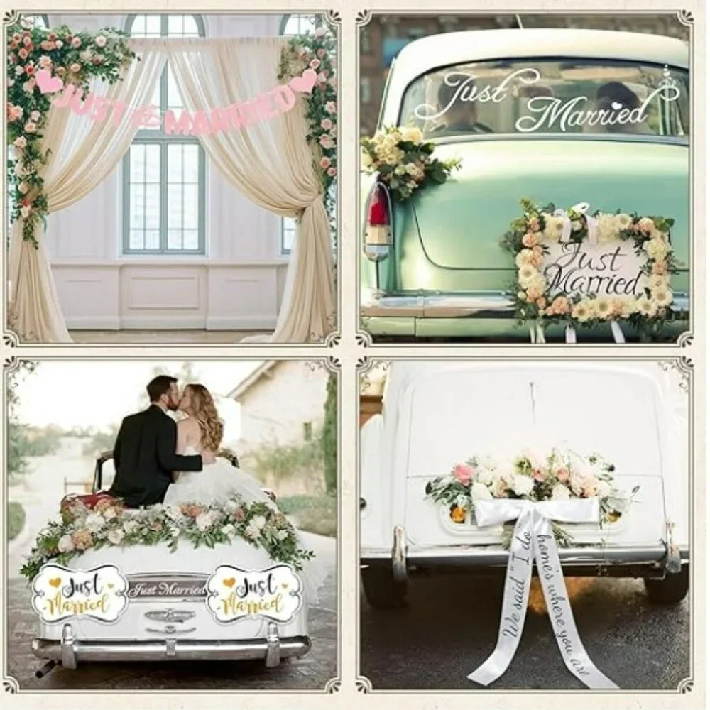 20 Pcs - Just Married Car Decorations I
